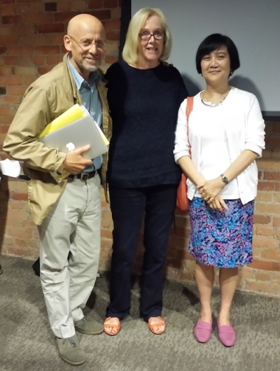 Left to Right: Réda Bensmaïa, Professor of French Studies and Comparative Literature at Brown University; Nancy Armstrong, Gilbert, Louis, and Edward Lehrman Professor of English; and Rey Chow, Anne Firor Scott Professor of Literature.